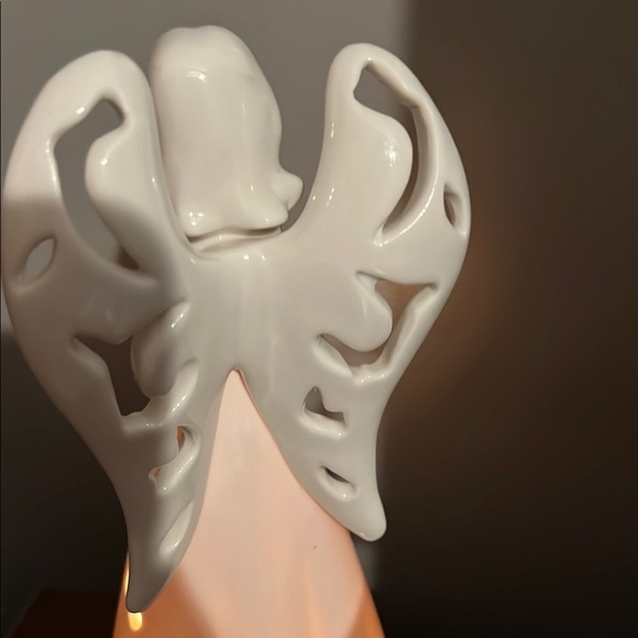 Napco Angel Lamp Figure Reading Ivory Ceramic Cut Out Light Up Religious Plug In - Picture 4 of 6